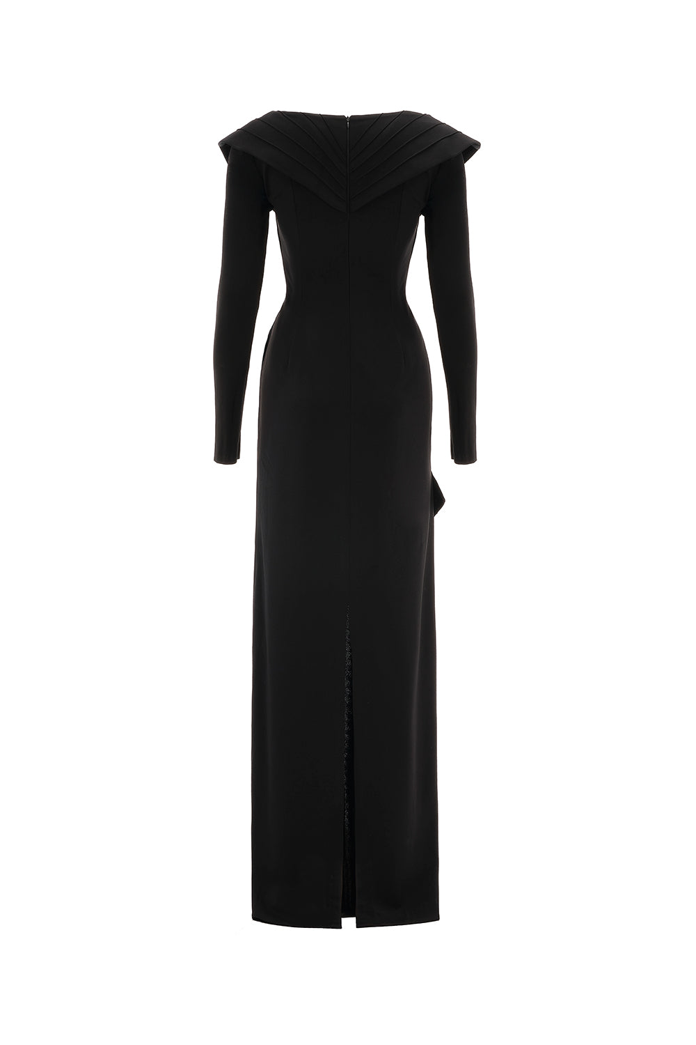 Salvia Sheath Back Slit Cotton Floor Length Dress