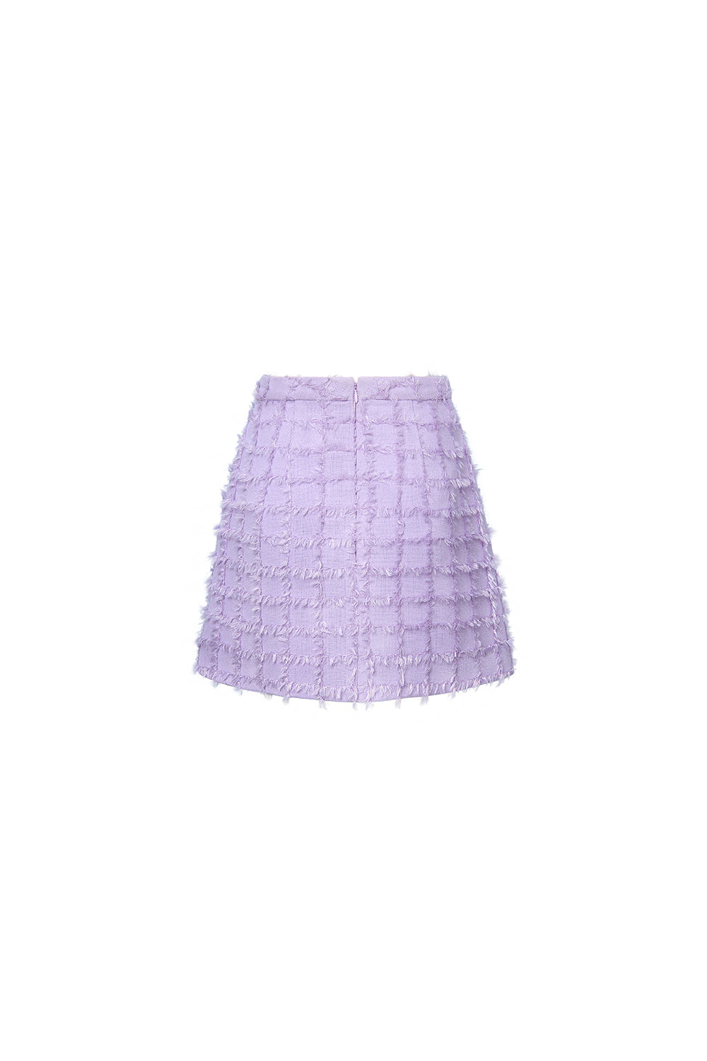 Primelle A-line Fringed Tweed Mini Skirt