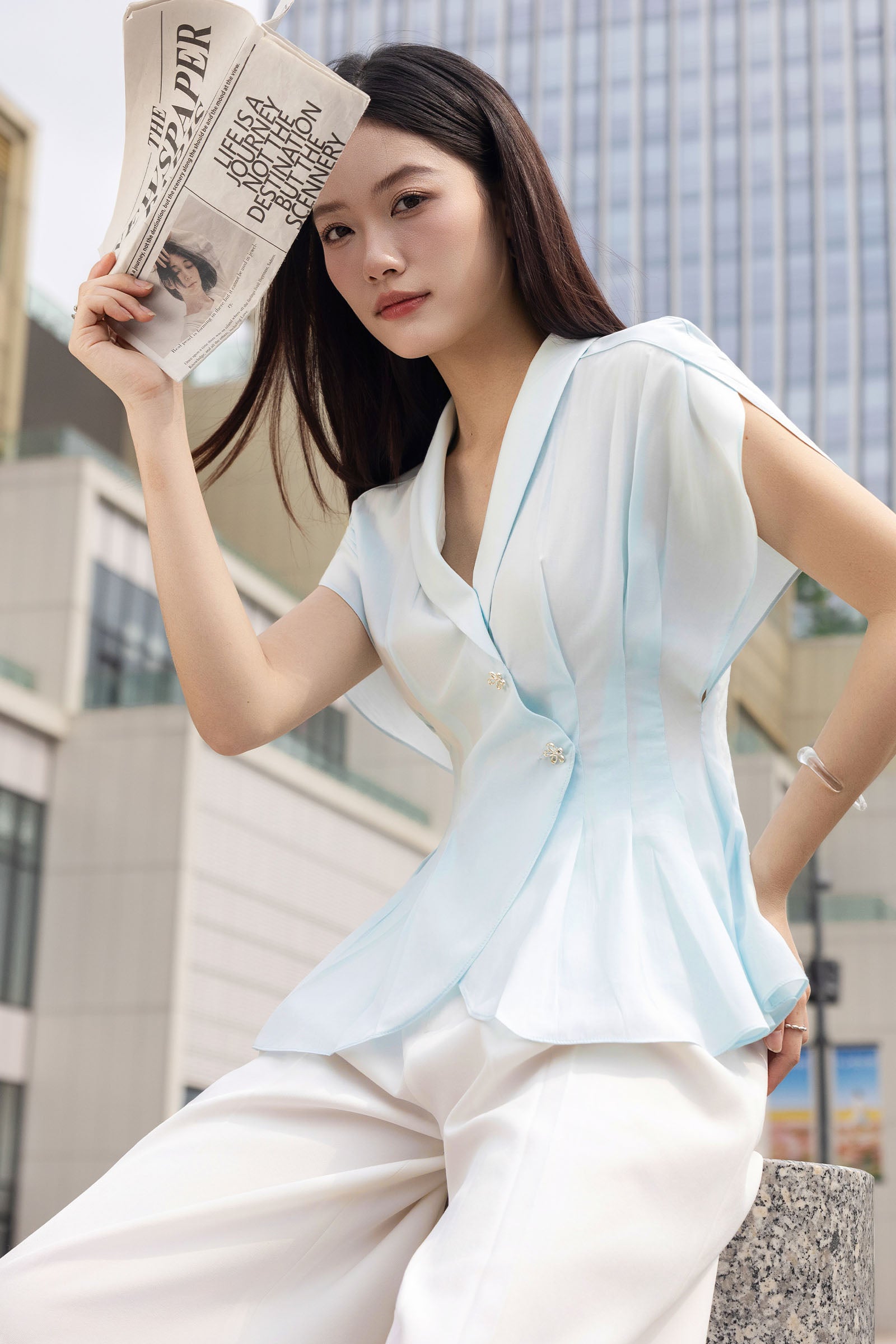 Chi Lan Butterfly Sleeve Top