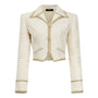 Gina Cropped V-Neck Tweed Top