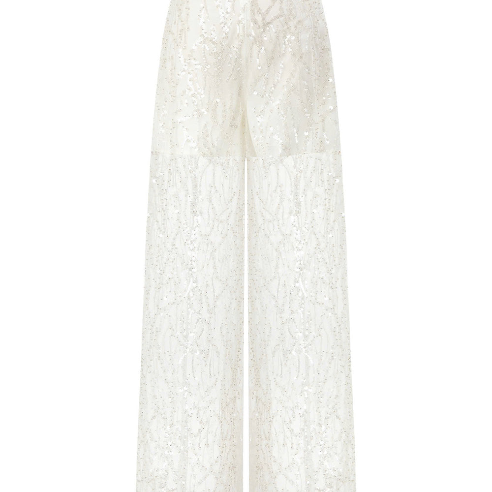 Hazel Straight See-Through Tulle Floor Length Pants