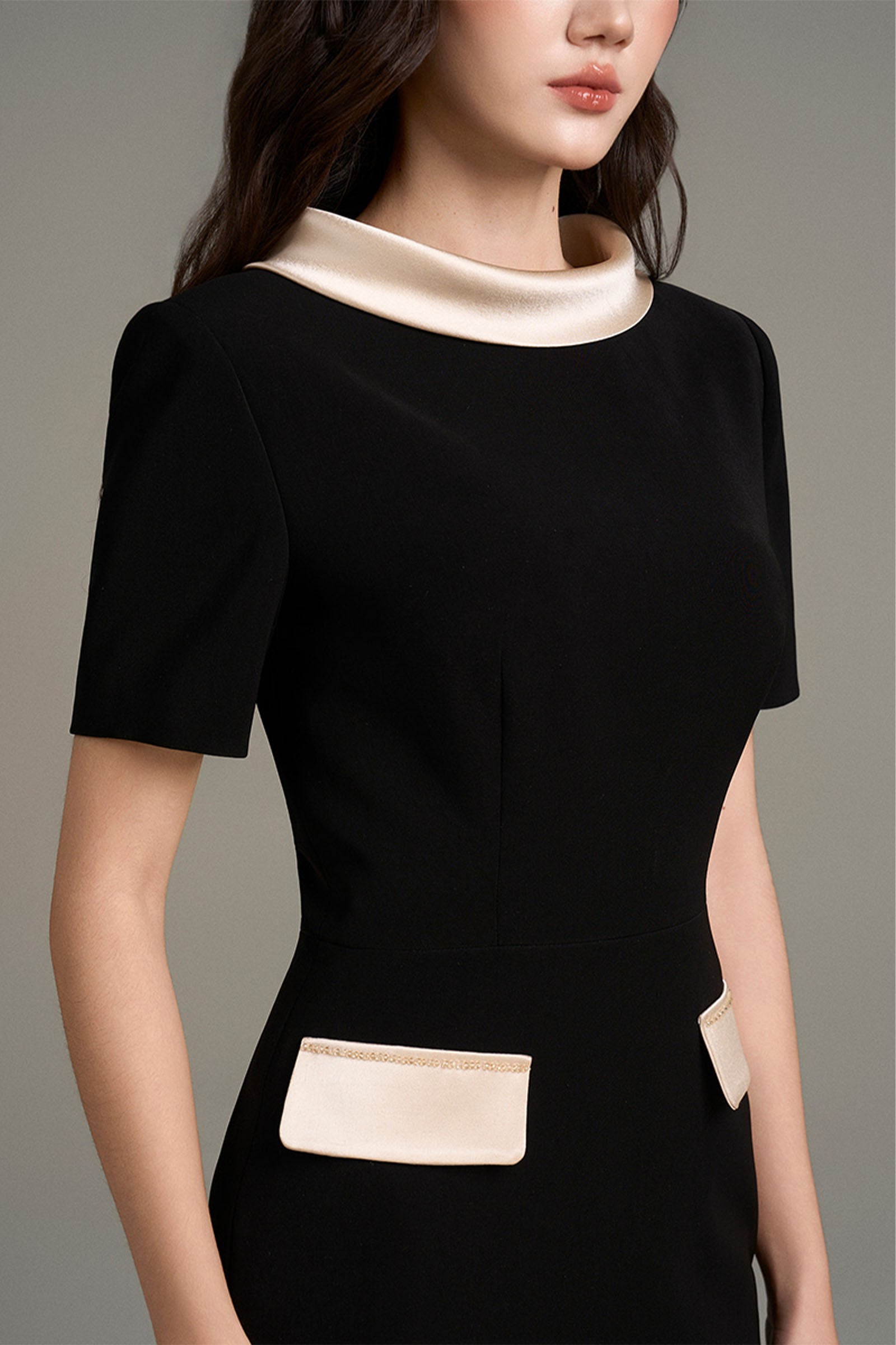 Noirelle Boat Neck Midi Dress
