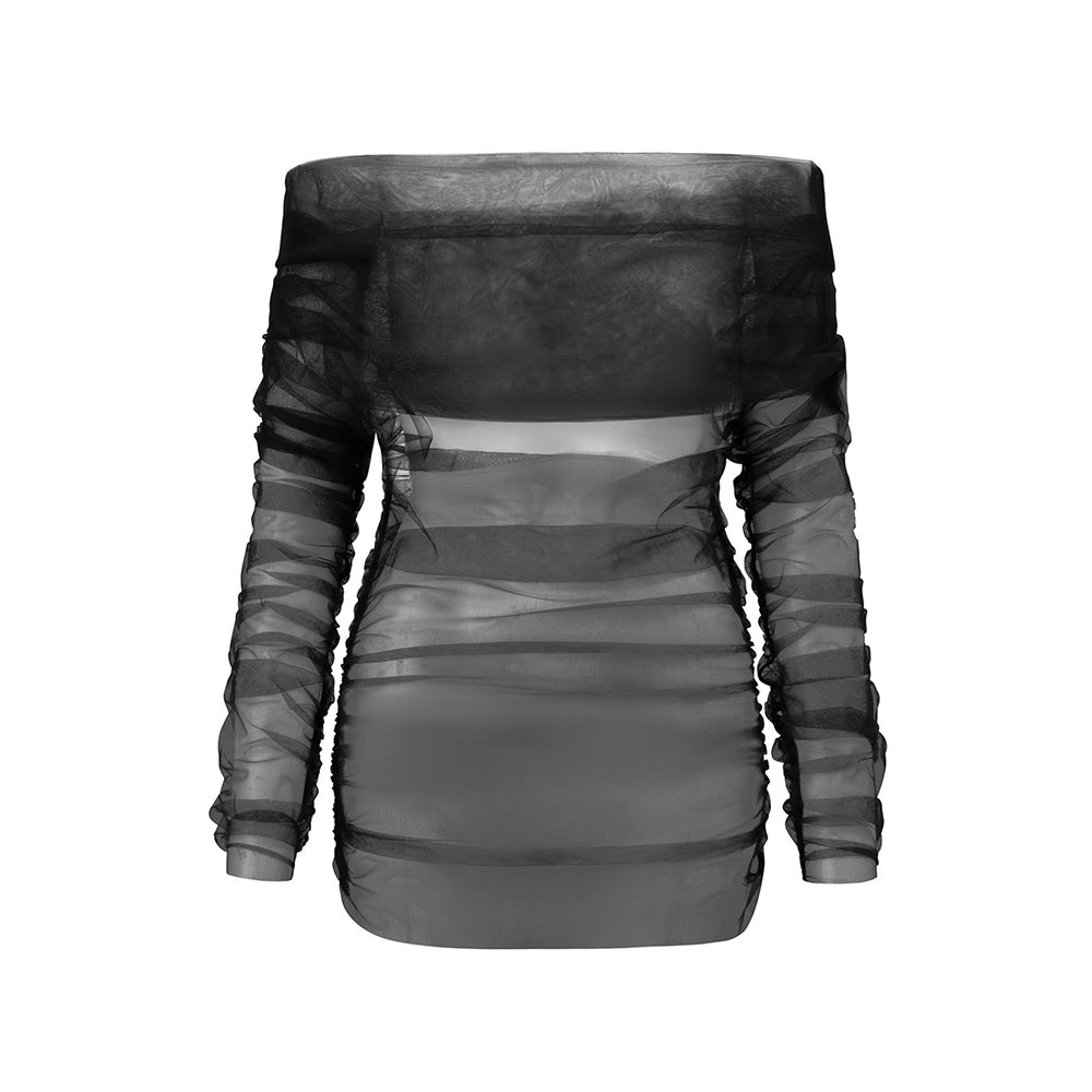 Paxton Bodycon Gathered Tulle Top