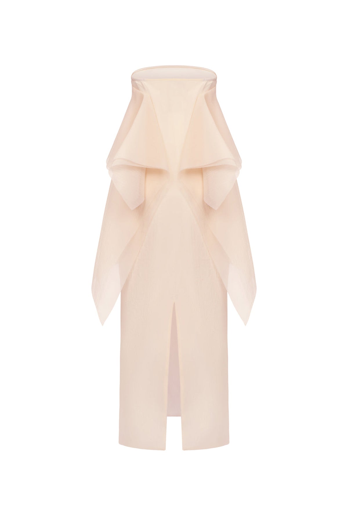 Jannie Straight Ruffle Layer Crinkle Organza Ankle Length Dress