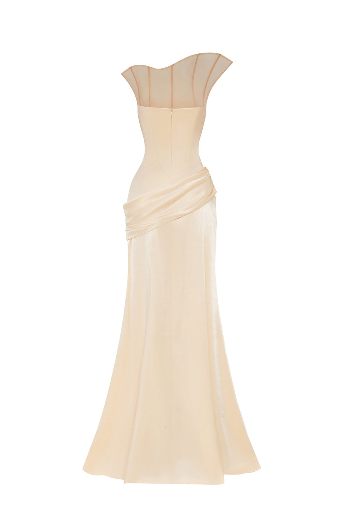 Lily Dawn Curve Neck Draped Maxi Dress