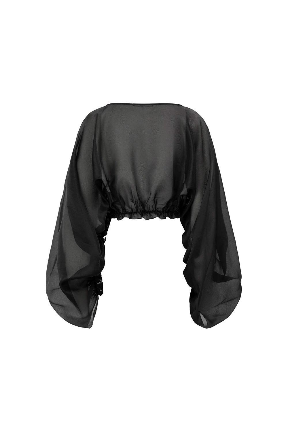 Moon Cropped Batwing Sleeved Georgette Top