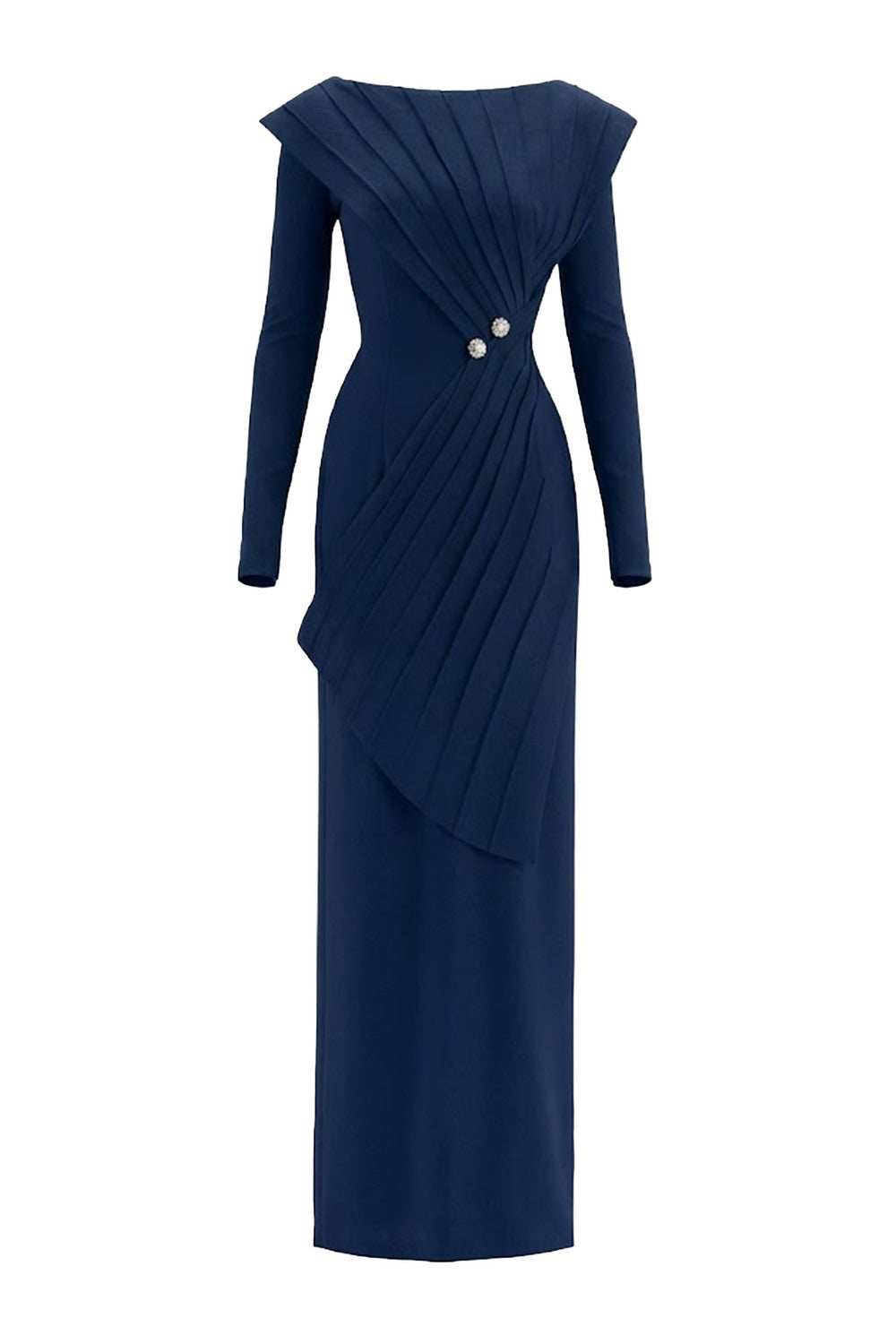 Women's Salvia Sheath Back Slit Cotton Floor Length Dress XS/S/M/L/XL/XXL/Customize Black/Navy MEAN BLVD Navy / XS Women's Salvia Sheath Back Slit Cotton Floor Length Dress XS/S/M/L/XL/XXL/Customize Black/Navy MEAN BLVD Navy / XS