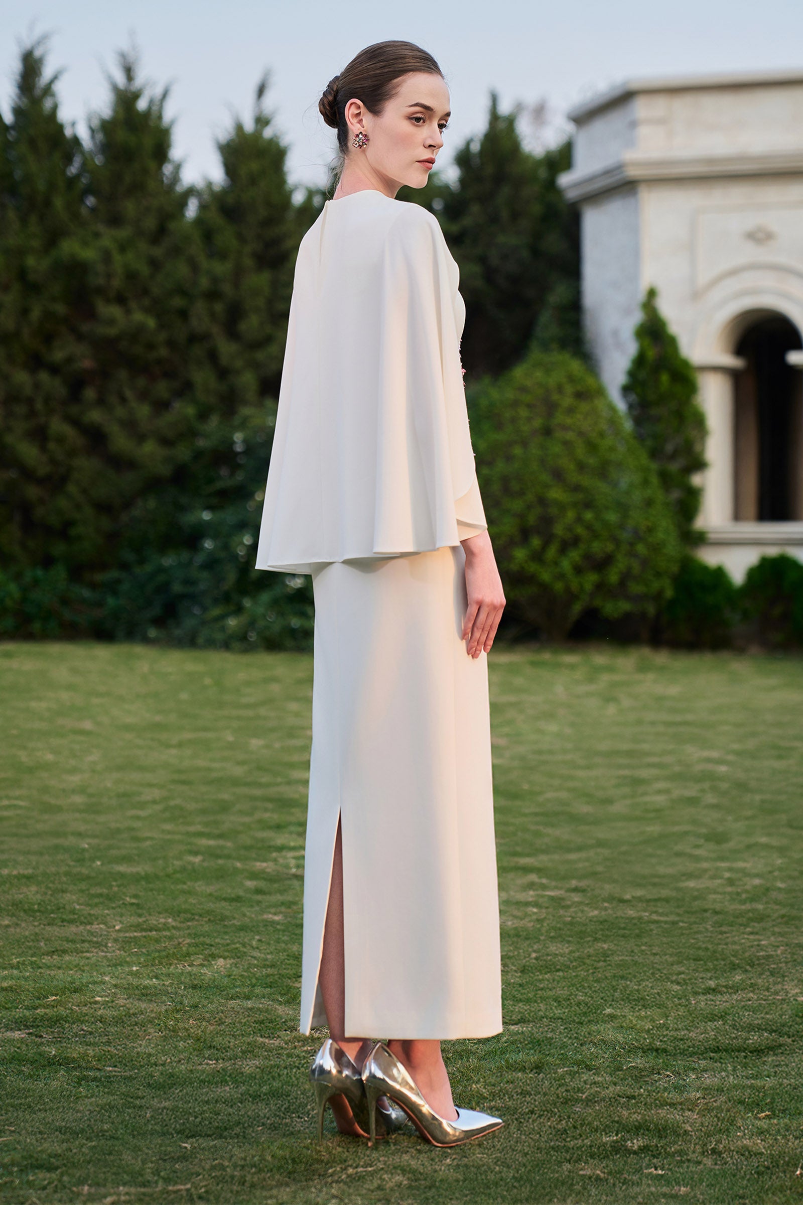 Sienna Cape Sleeve Maxi Dress