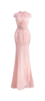 Rhodes Mermaid Cap Sleeved Silk Organza Floor Length Dress - MEAN BLVD