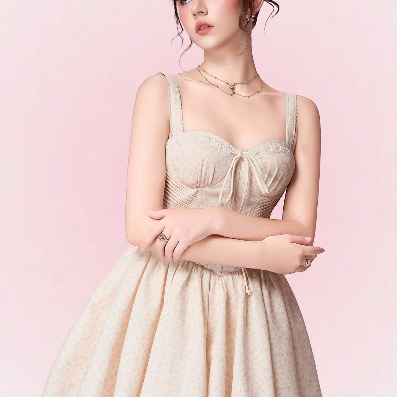 iris lace mini dress Amy Jane London Pink Iris Lace Coquette Corset Bodice Tiered Ruffle Tulle Hem Mini Dress, UK 6 / XS / Pink