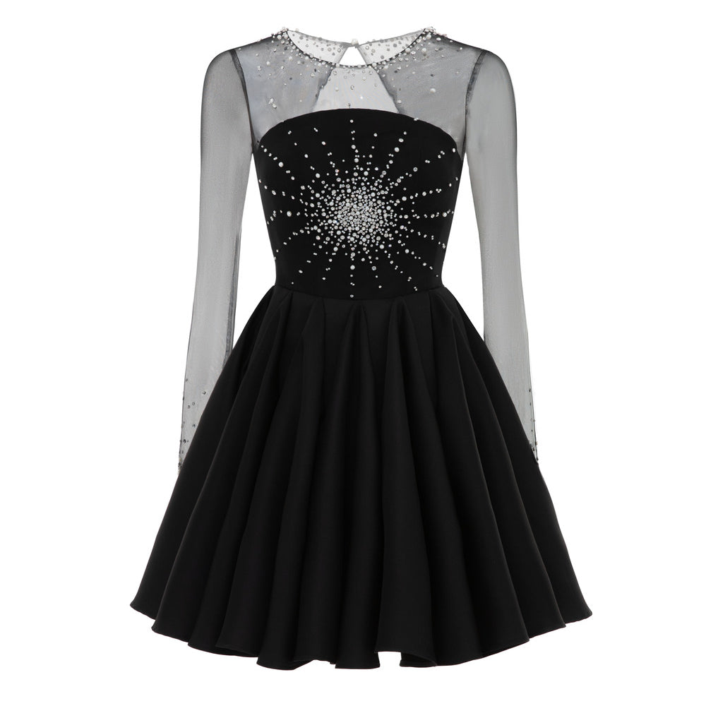 Regal Rhinestone Mini Dress