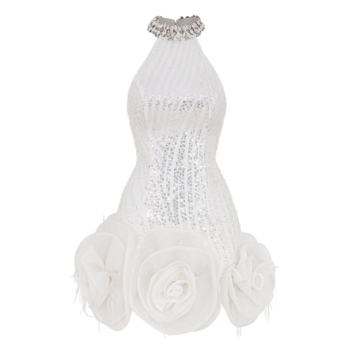 Rosy Applique Mini Dress