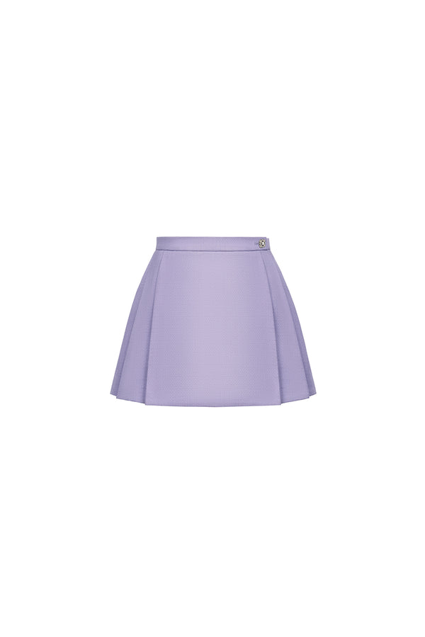 Pandora A-line Pleated Polyester Mini Skirt