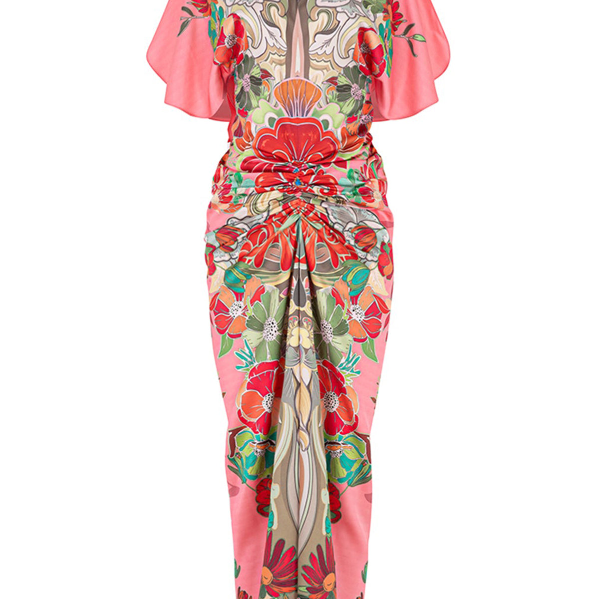 Indochine Ruched Midi Dress