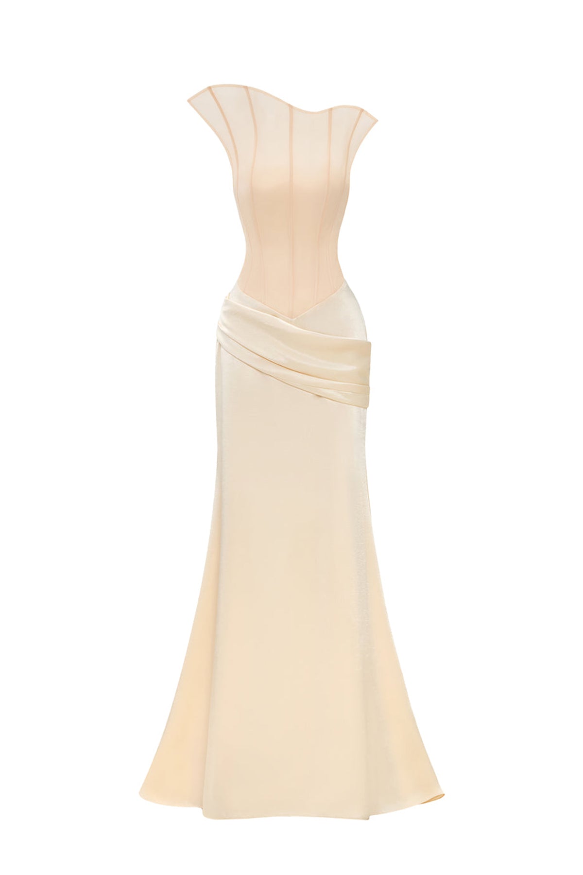 Lily Dawn Curve Neck Draped Maxi Dress