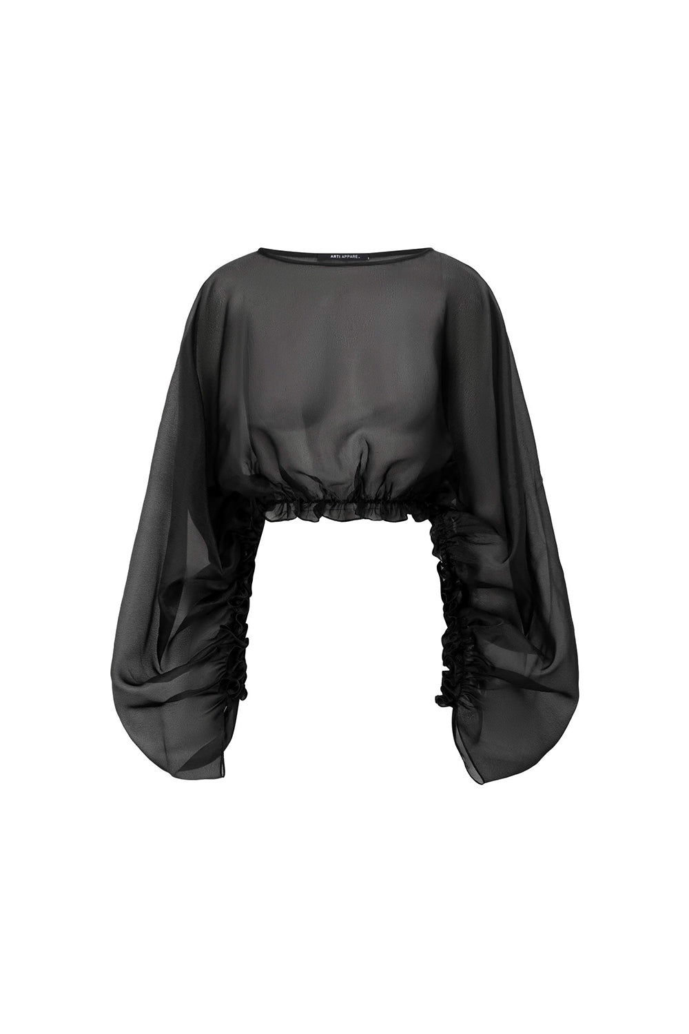 Moon Cropped Batwing Sleeved Georgette Top