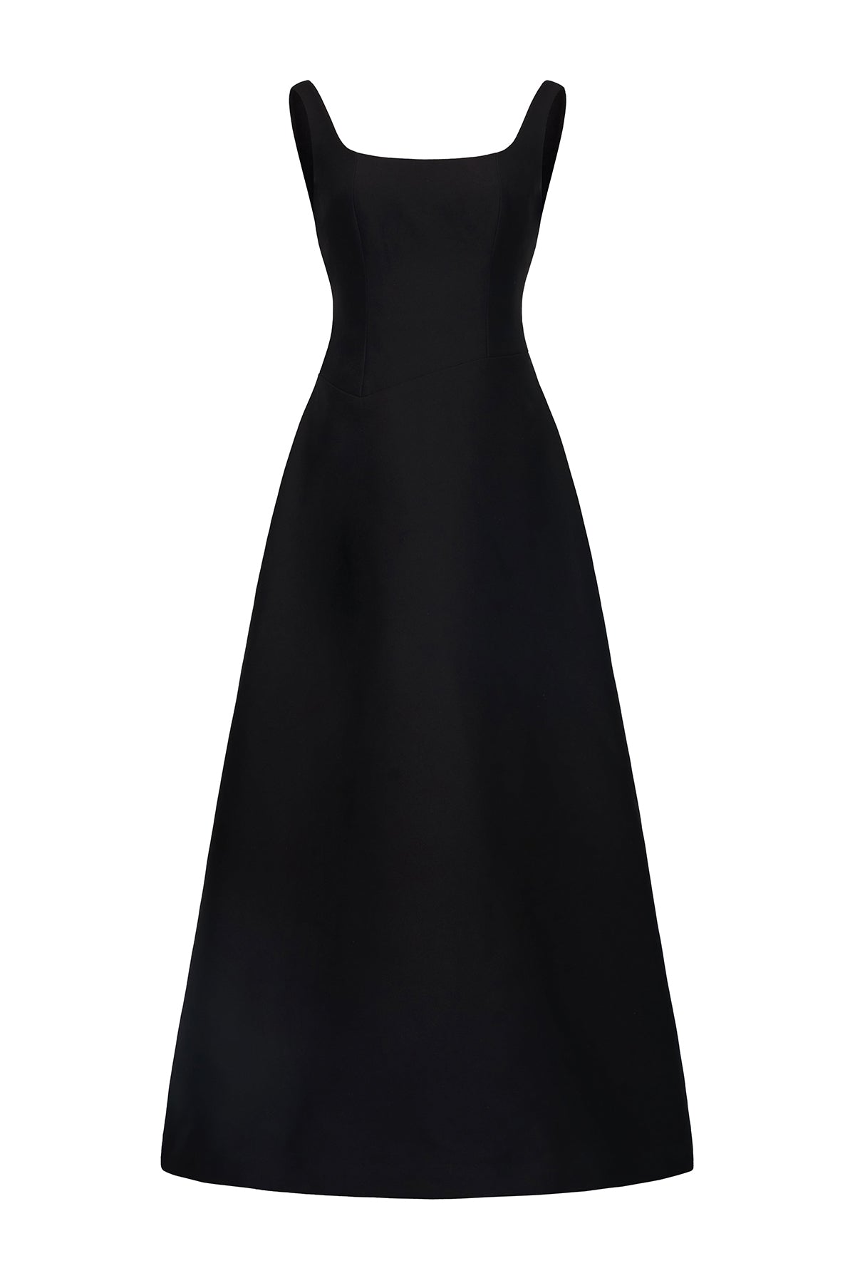 Radiant A-line Cold Shoulder Sleeved Cotton Jersey Calf Length Dress