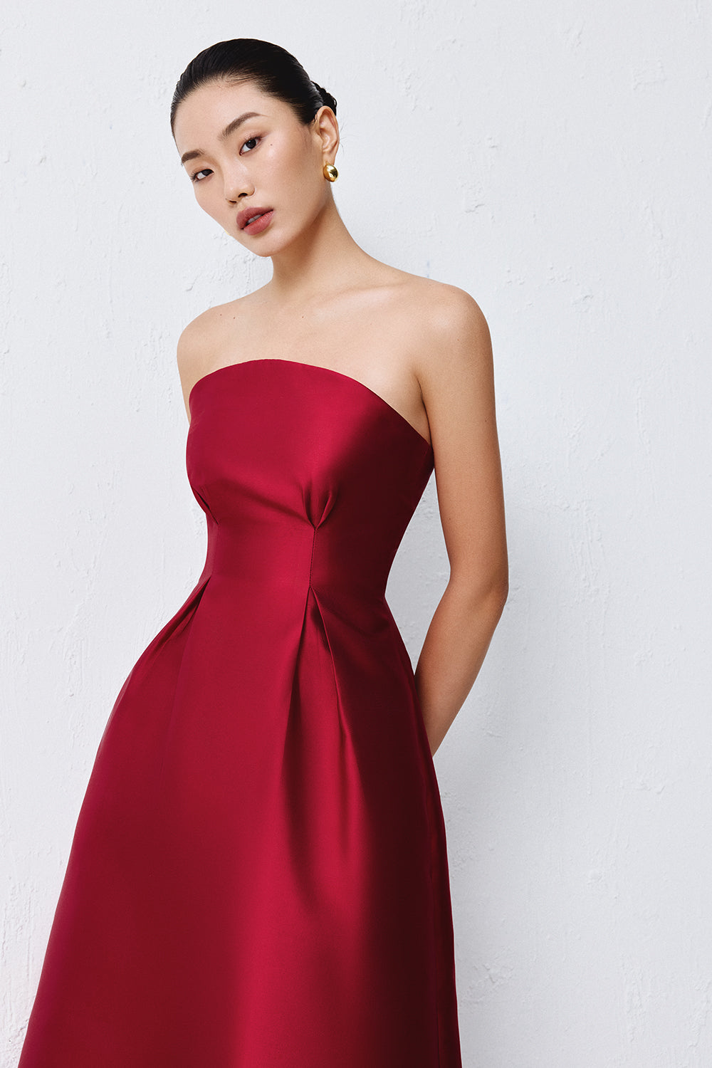 red a line midi dress Women's Roux A-line Midi Dress Red XS/S/M/L/XL MEAN BLVD, Red / XS