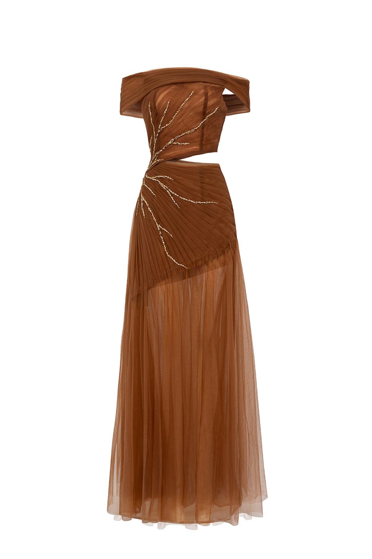 Sullivan A-line Cut-Out Polyester Floor Length Dress