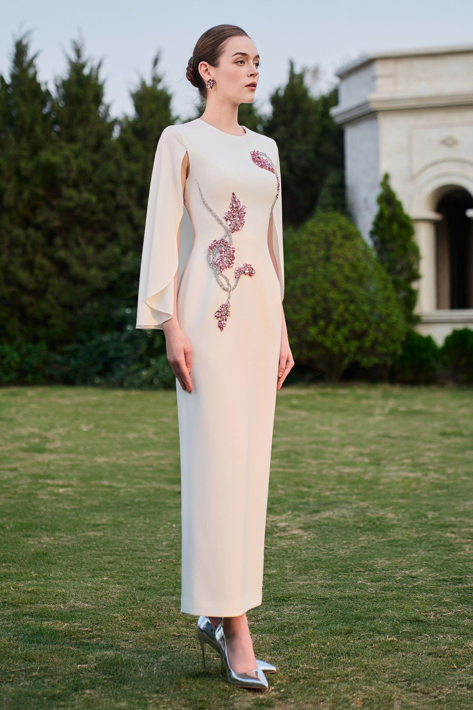 Sienna Cape Sleeve Maxi Dress