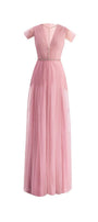 Calla A-line Pleated Chest Organza Floor Length Dress - MEAN BLVD