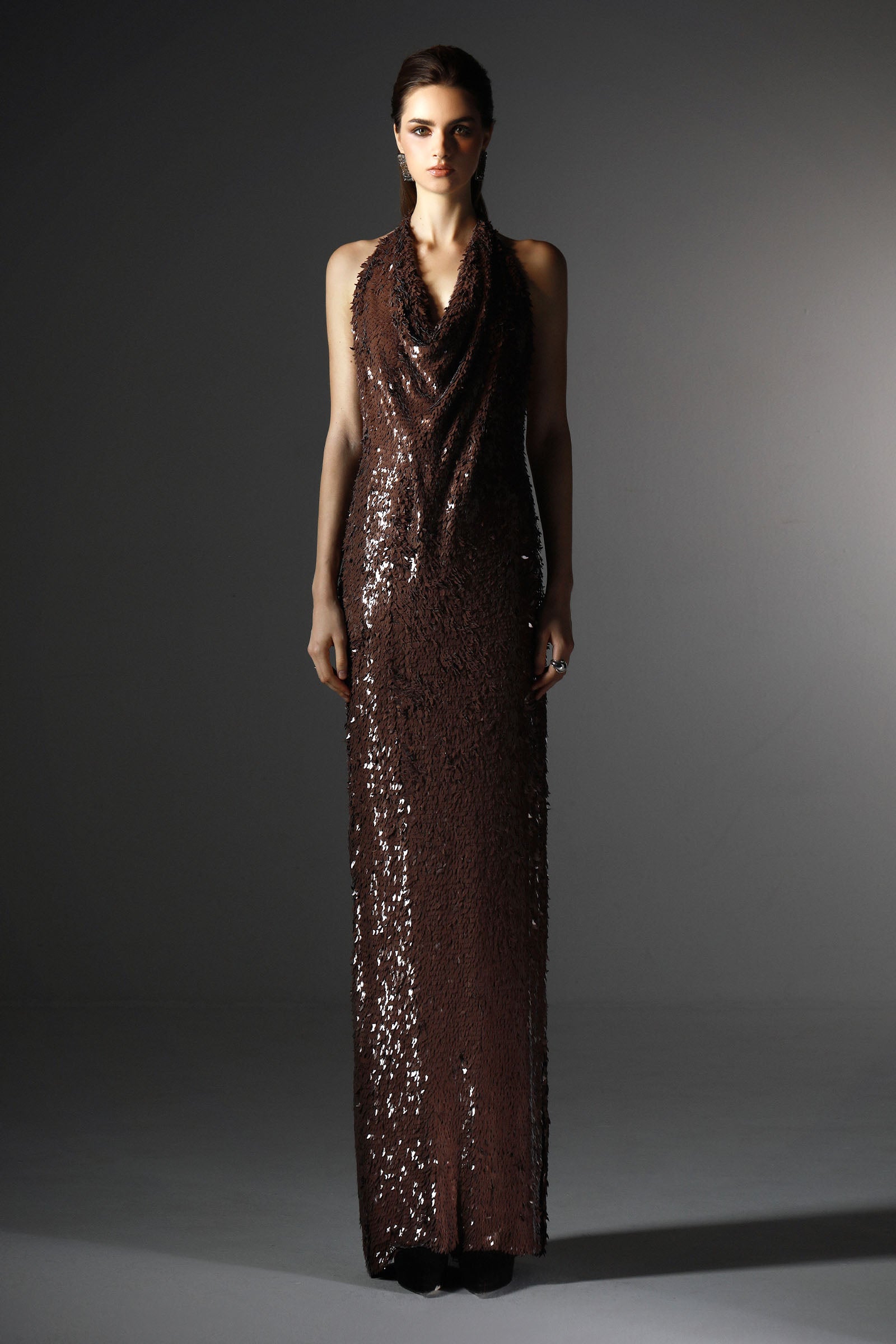 Sepia Cowl Maxi Dress