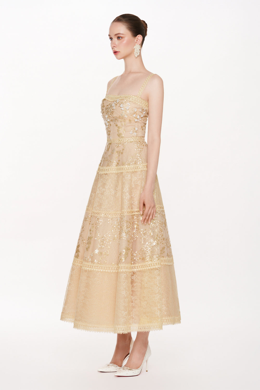 Celestine Square Neck Midi Dress