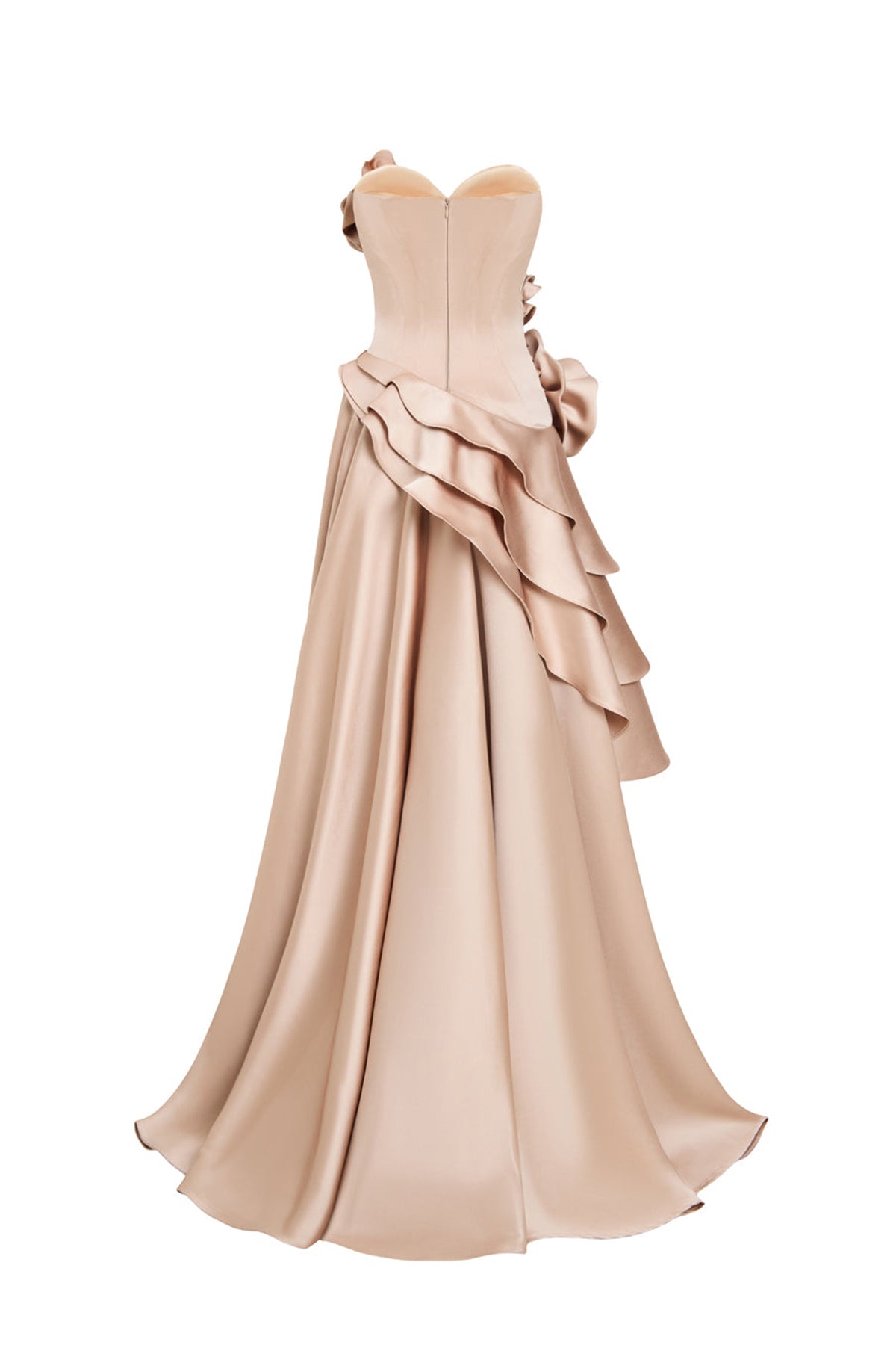 Golden Rose Sweetheart Applique Maxi Dress