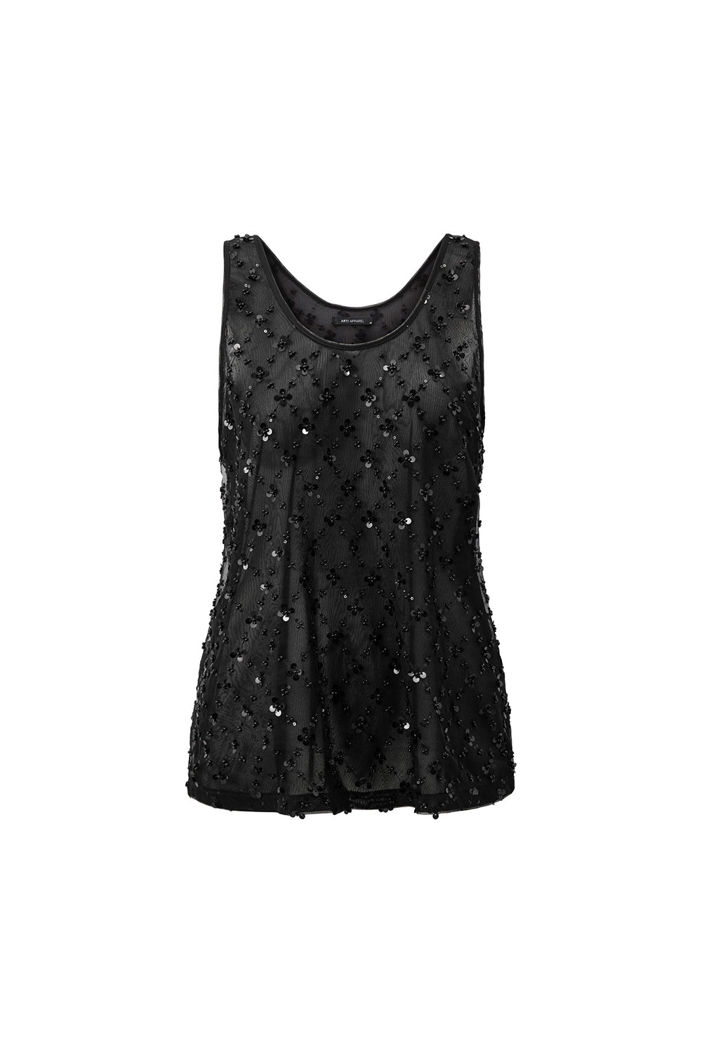 Maris Straight Scoop Neck Tulle Top