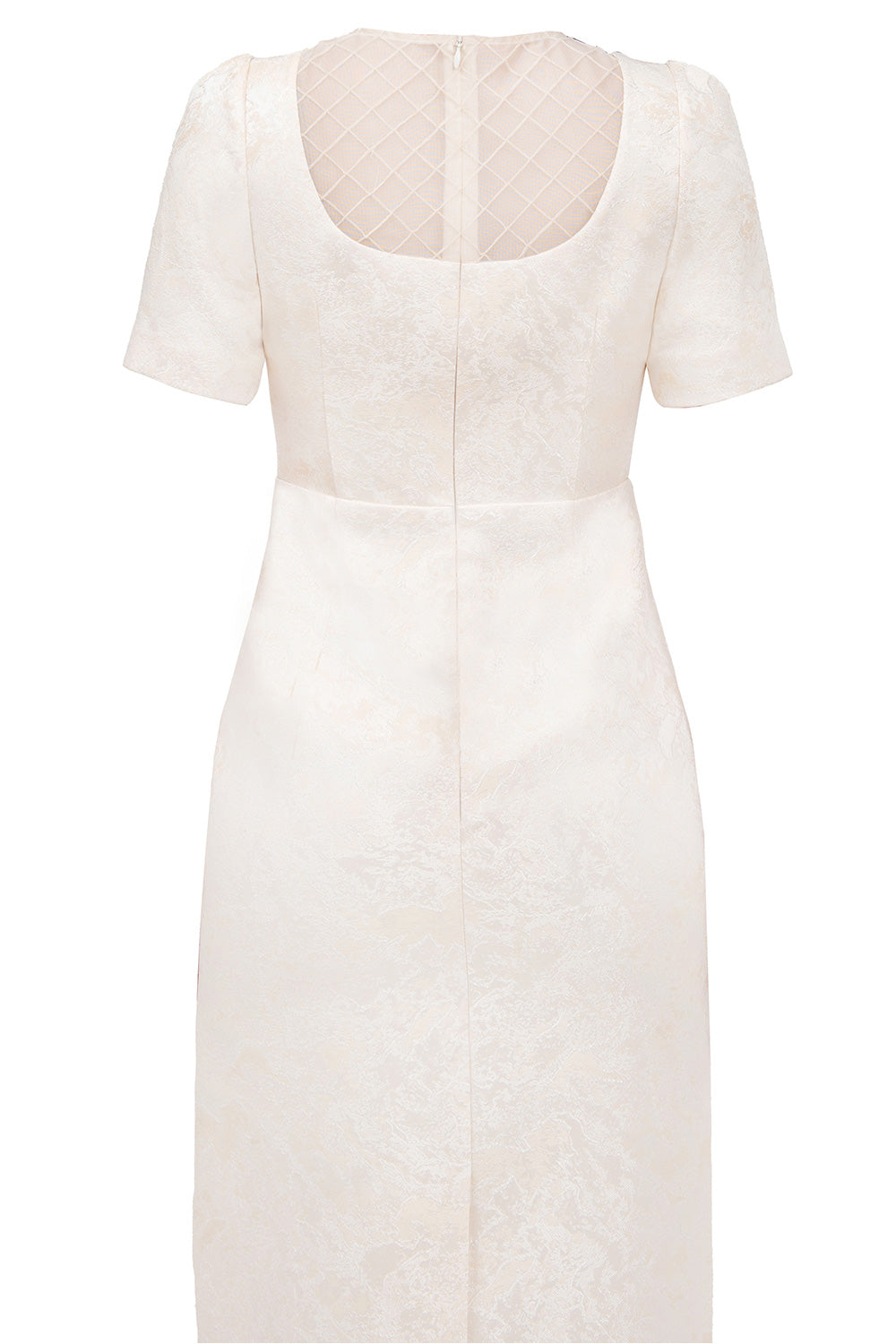 Jennifer Sheath Round Neck Jacquard Midi Dress