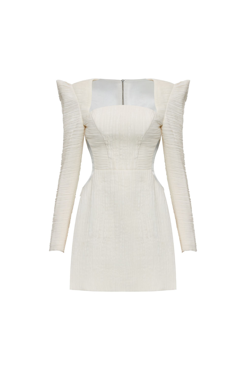 Jocelyn A-line Square Shoulder Chiffon Mini Dress