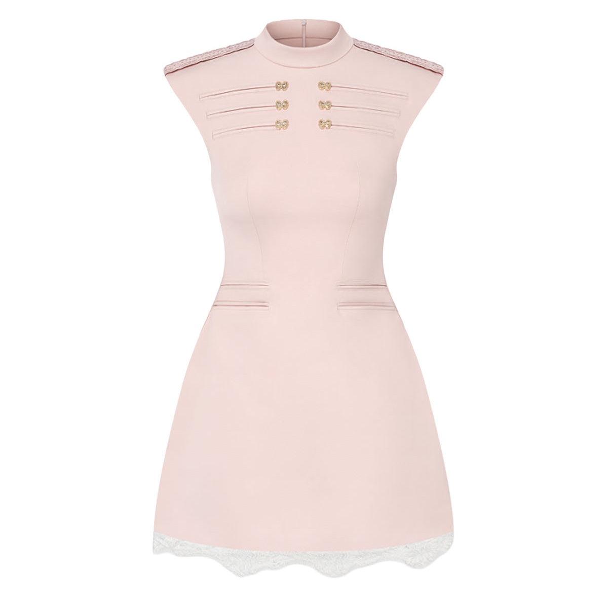 Rosamund Mock Neck Mini Dress