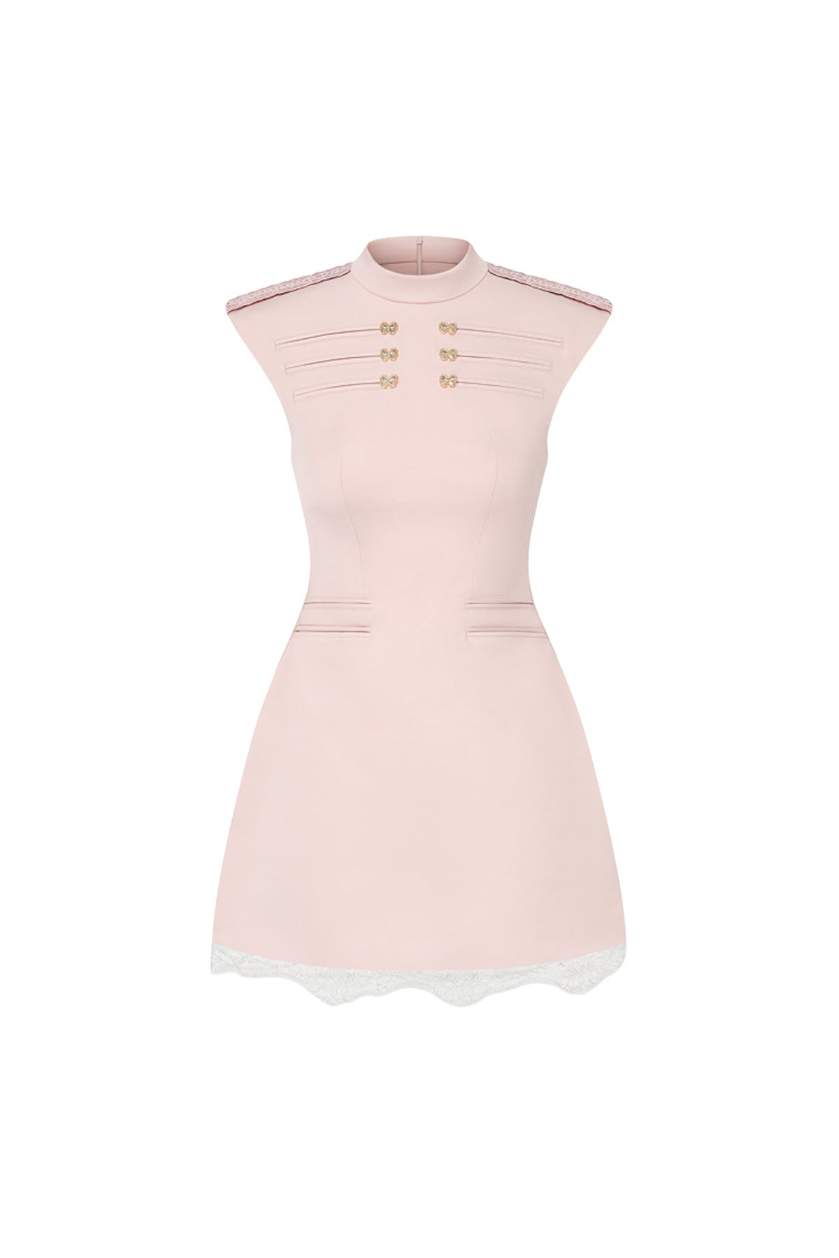 Rosamund Mock Neck Mini Dress