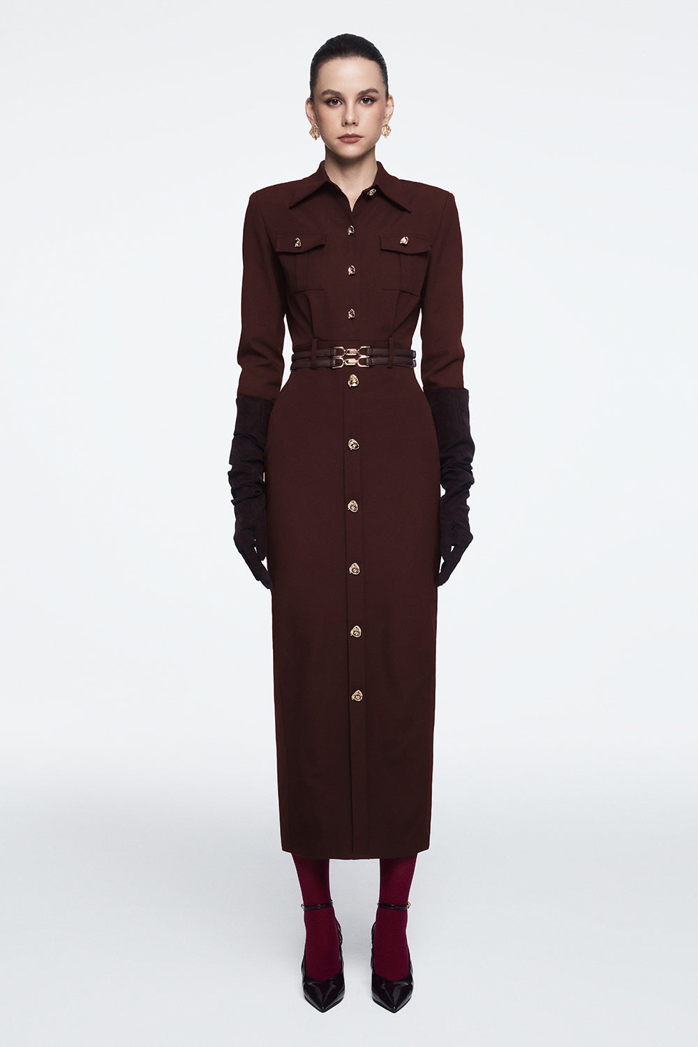 Caelum Collared Button Midi Dress