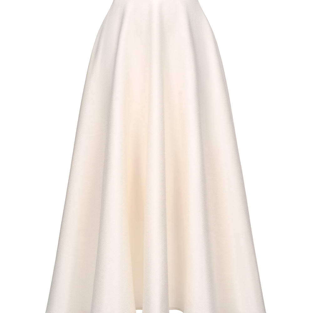 Daphne A-line Draped Polyester Midi Skirt