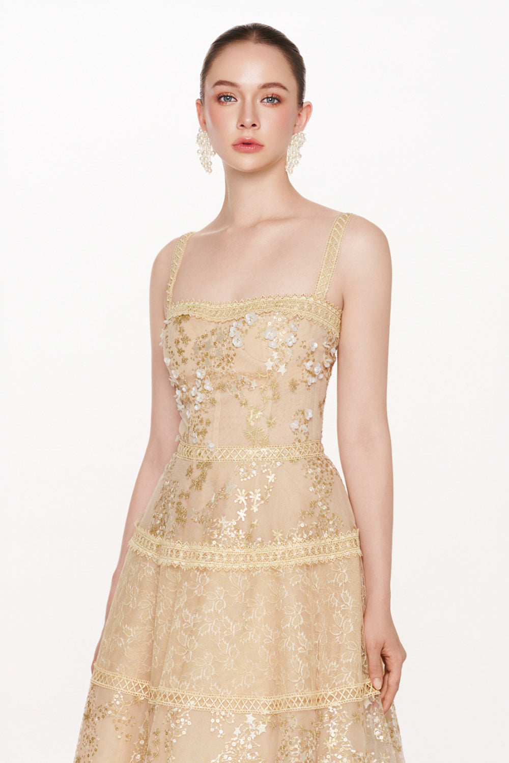Celestine Square Neck Midi Dress