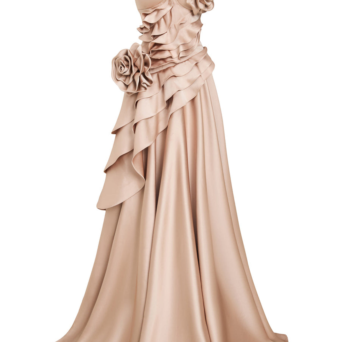 Golden Rose Sweetheart Applique Maxi Dress