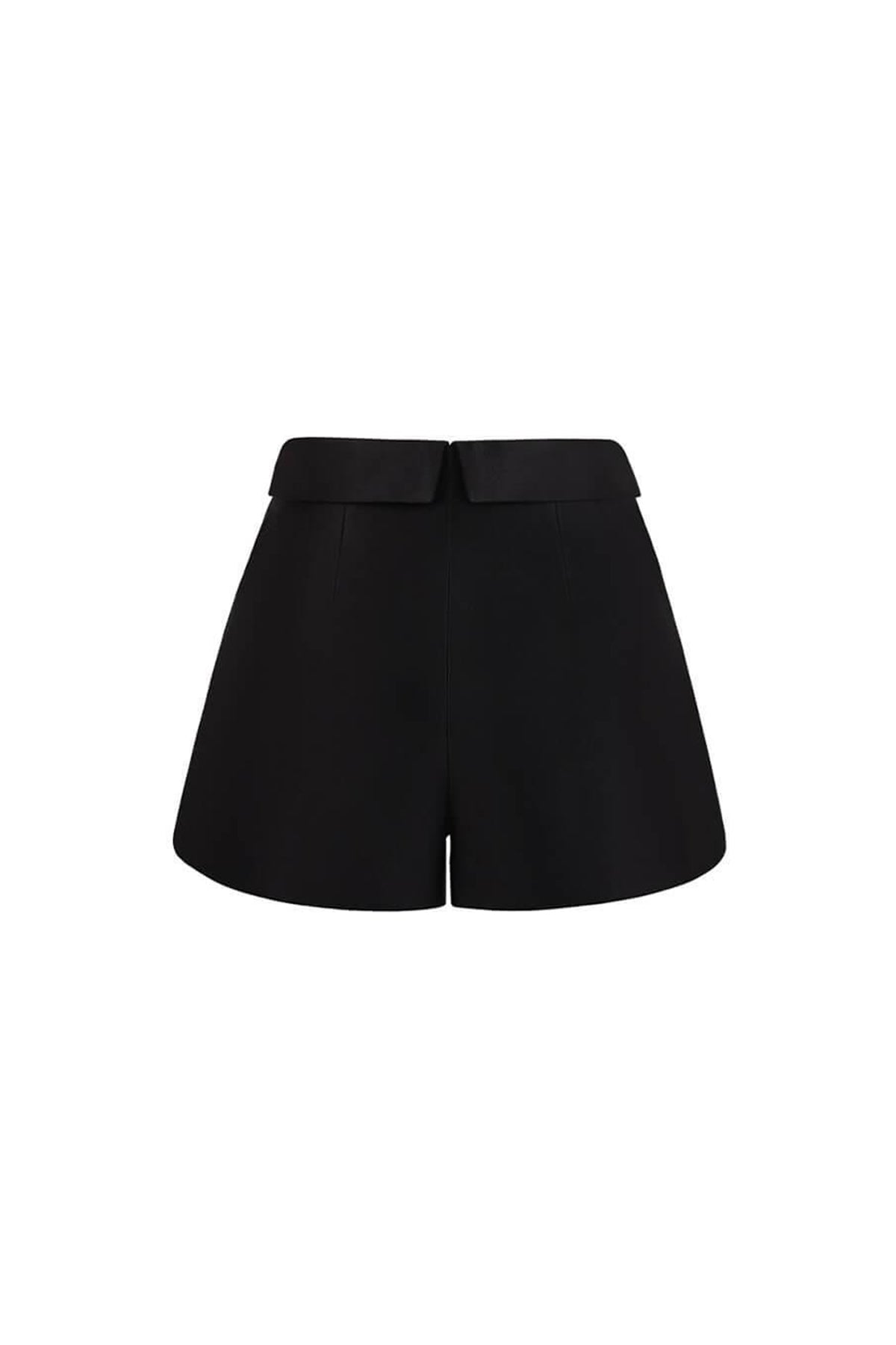Hebe Draped Taffeta Thigh Length Shorts