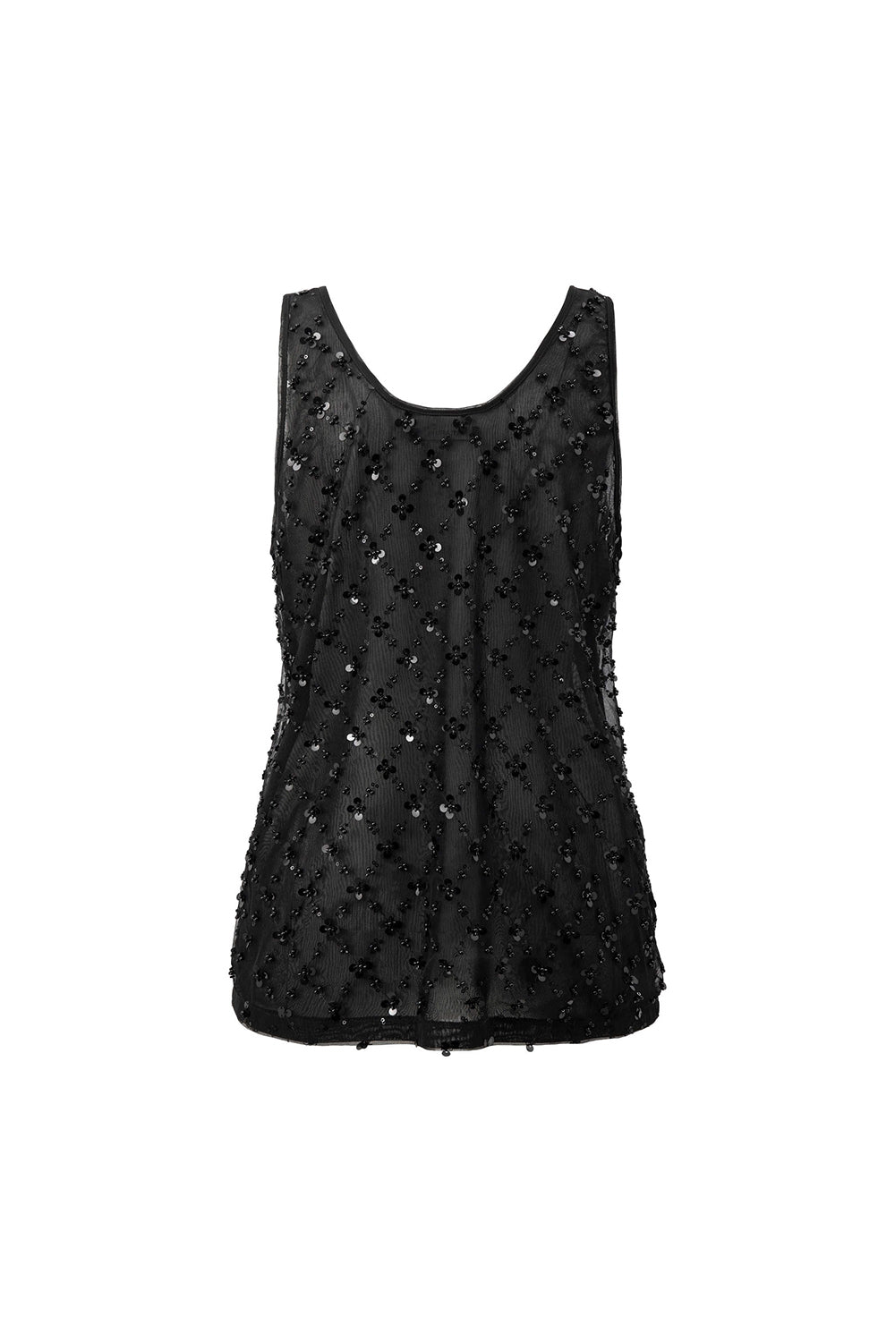 Maris Straight Scoop Neck Tulle Top