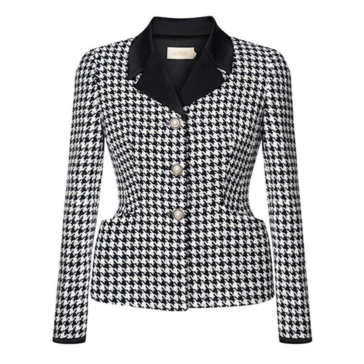 Odette Peplum Notch Lapel Tweed Jacket
