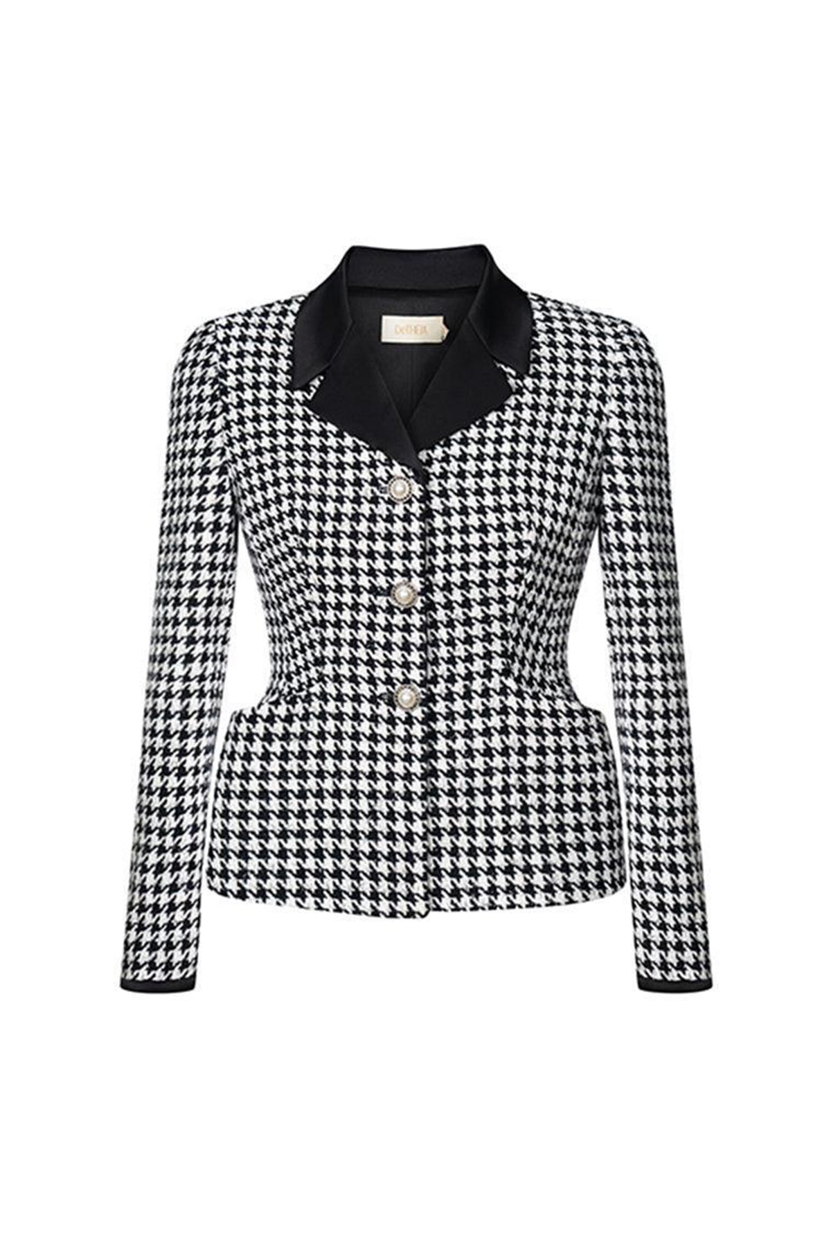 Odette Peplum Notch Lapel Tweed Jacket