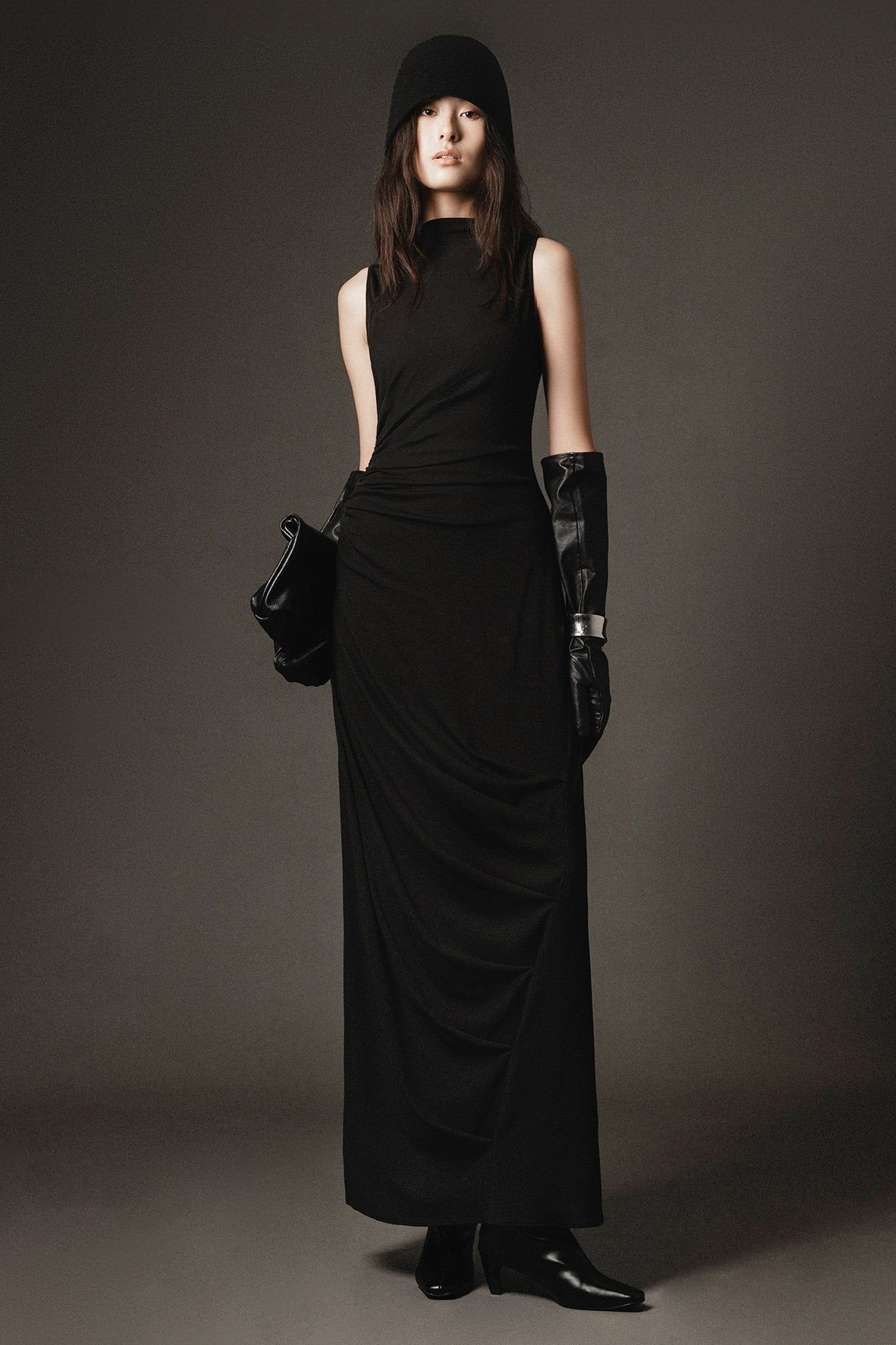 Clair Sleeveless Draped Maxi Dress