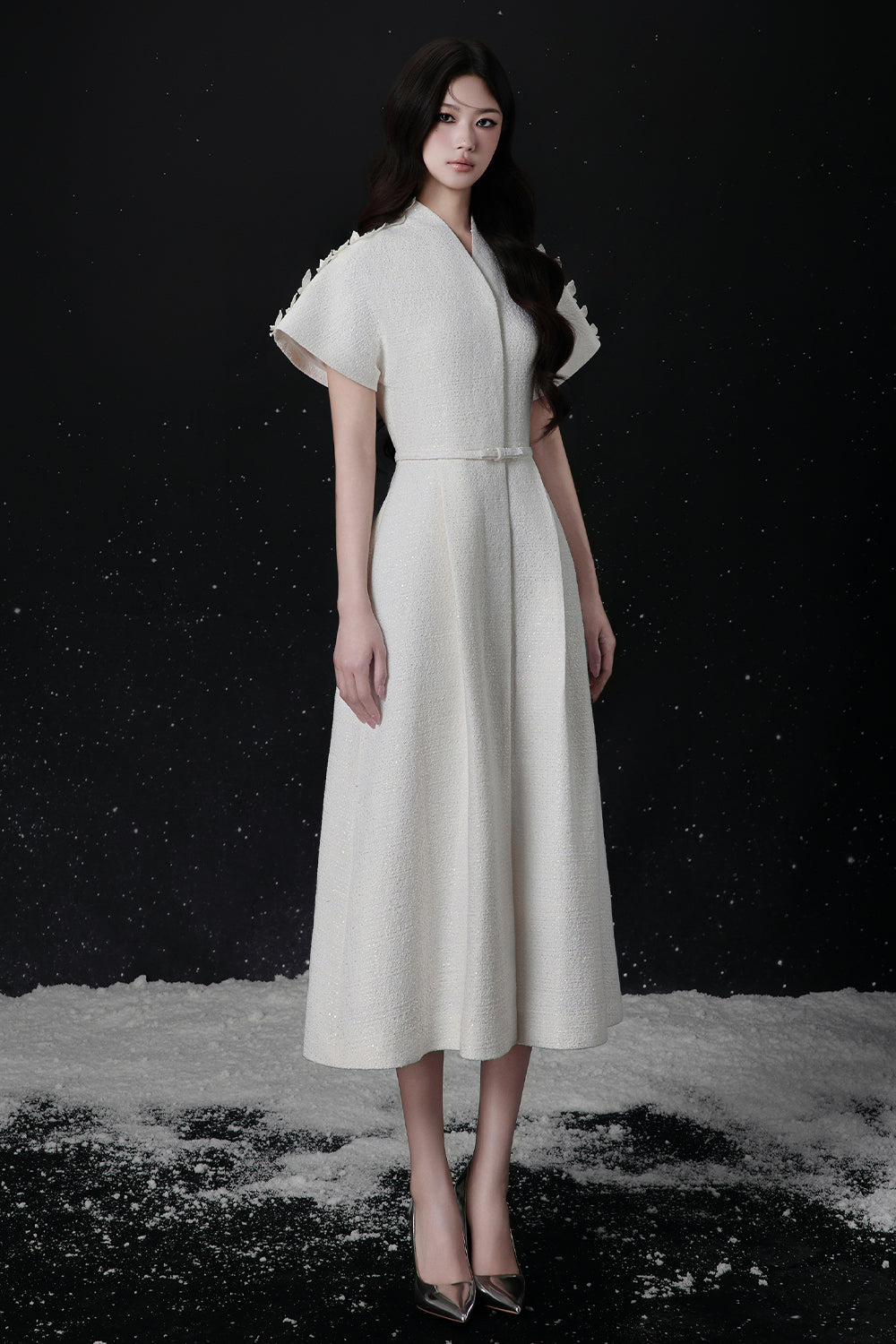 elle midi dress Elle Butterfly Sleeve Midi Dress