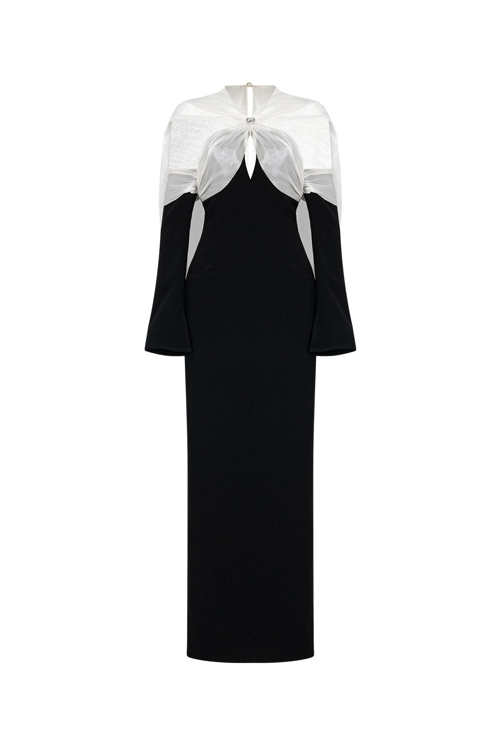 Mysty Straight Cape Shoulder Polycotton Ankle Length Dress