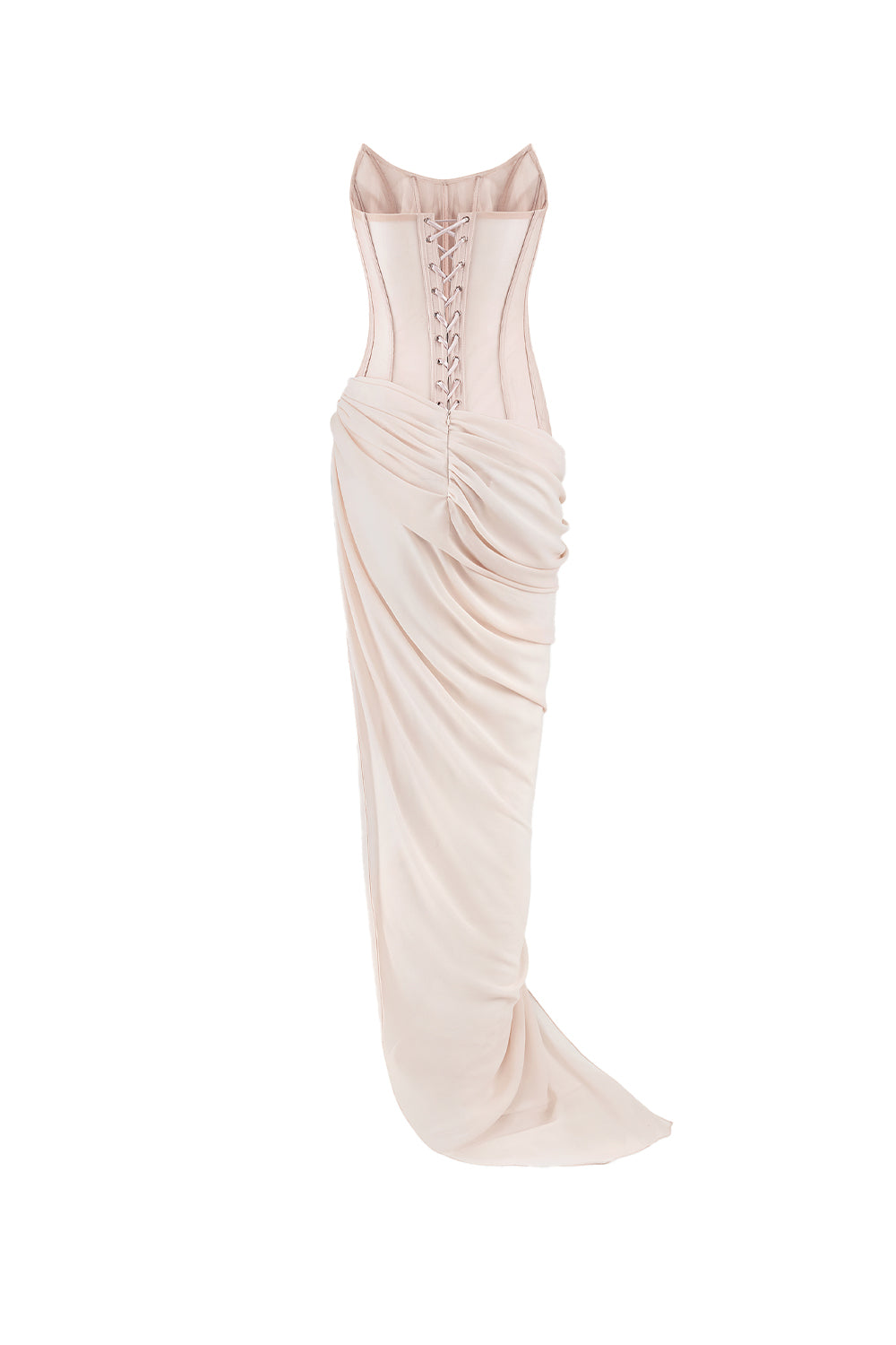 Ezra Strapless Side Slit Chiffon Long Length Dress