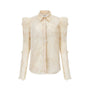 Butterfly Reverie Straight Leg Of Mutton Sleeved Tulle Shirt