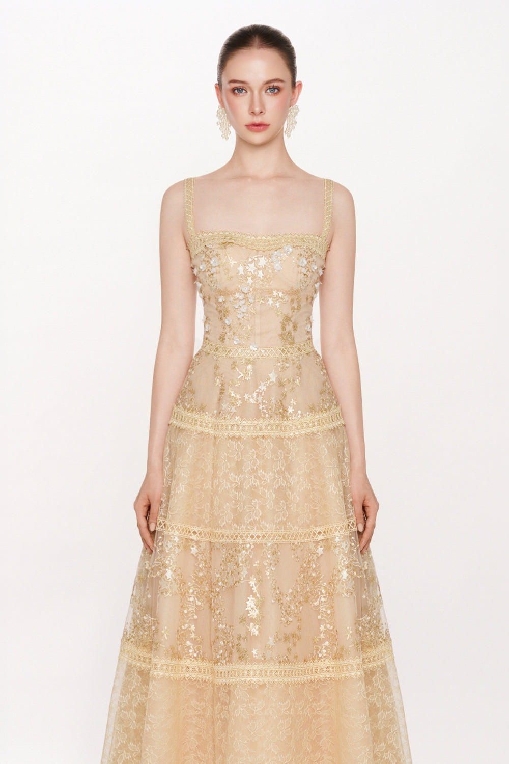 Celestine Square Neck Midi Dress