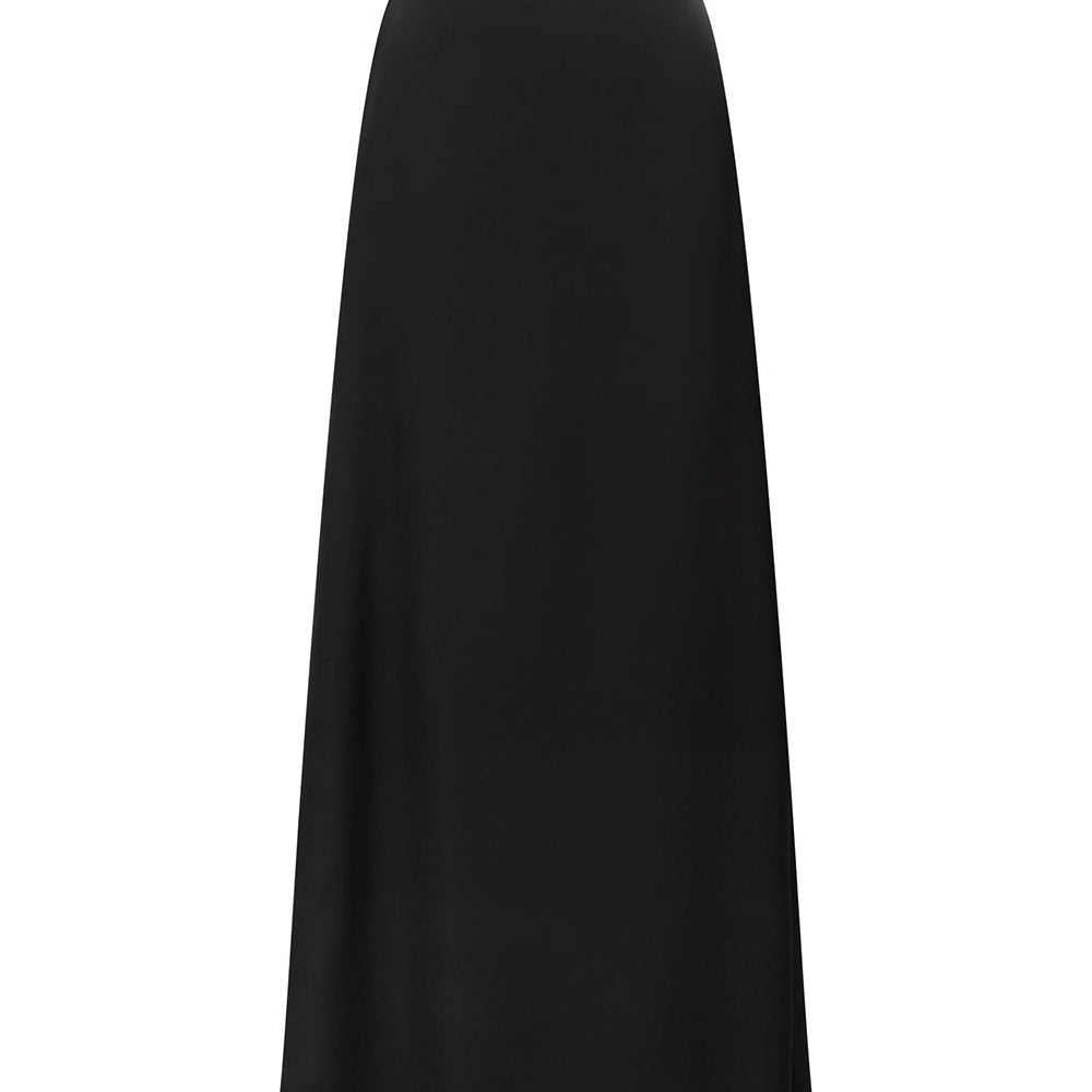 Paxton A-line Basic Silk Blend Maxi Skirt