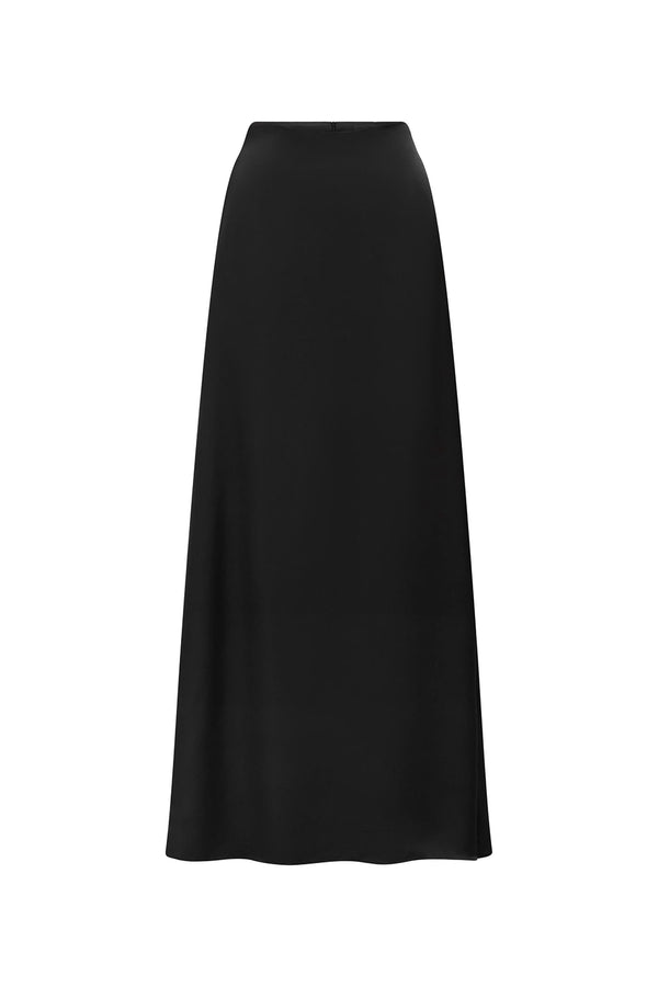 Paxton A-line Basic Silk Blend Maxi Skirt