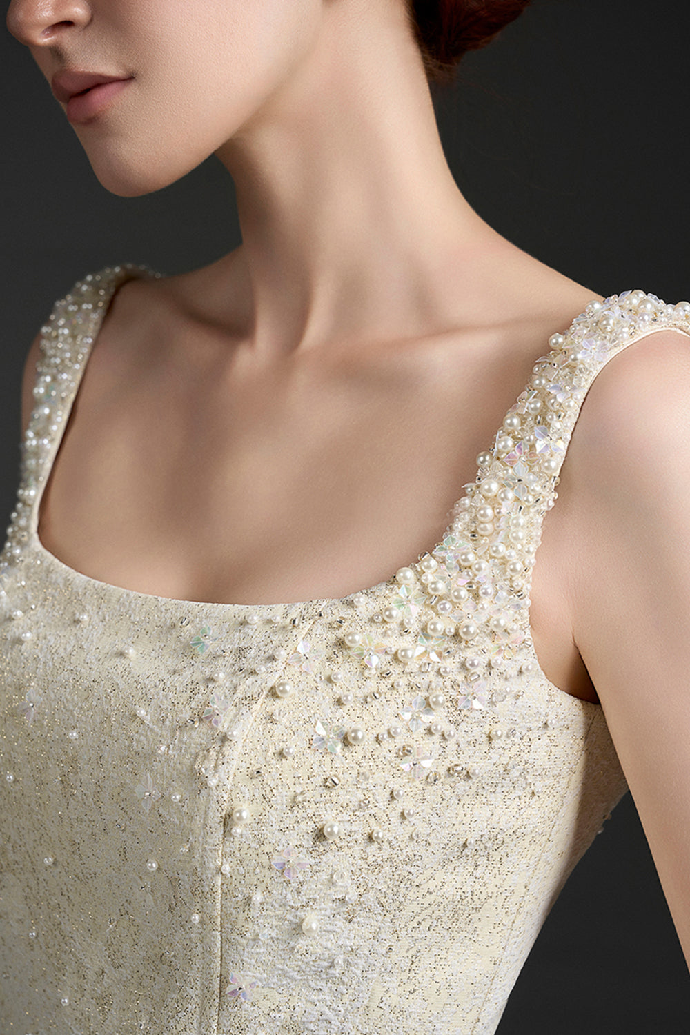 Ivoire Brocade Mini Dress